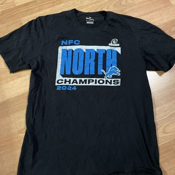 Detroit Lions NFL 2024 NFC North Champions Mens Black T-Shirt Size Large - Picture 4 of 5